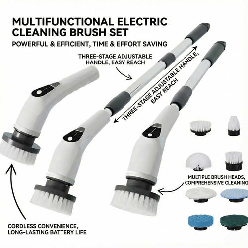 ZenScrub™ Pro — Electric 8-in-1 Cleaning Brush