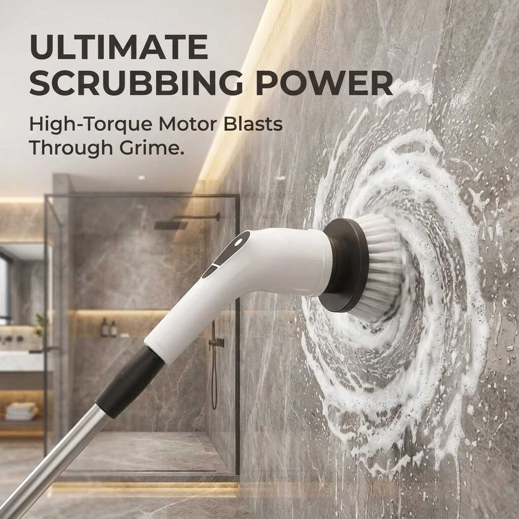 ZenScrub™ Pro — Electric 8-in-1 Cleaning Brush
